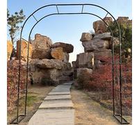 Pergolato da giardino in metallo per matrimoni, traliccio decorativo per piante rampicanti, arco per rose per ingressi e sentieri, regolabile da 1,4 x 2,3 m a 3,5 x 2,2 m, nero con base