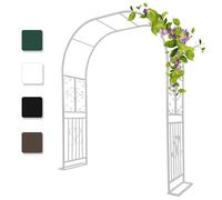 Pergolato da giardino per esterni, traliccio in metallo da 2,3 m, per piante rampicanti, arco nuziale per cerimonie, arco da giardino bianco e nero, perfetto per decorare il cortile e il prato, 2,2 x