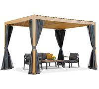 Pergolato da terrazza autoportante Lagos Premium 3x4 Garden Point woodlike - antracite