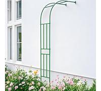 Pergolato in metallo da 2,9 m H, arco da giardino, traliccio da giardino per piante rampicanti, arco nuziale a metà lato per varie piante rampicanti, rose, viti, decorazione per feste nuziali, nero