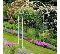Pergolato in metallo for giardino con base rimovibile, robusto e stabile, archi for rose, supporto for fiori, 160 cm, traliccio for piante in metallo(White,180x220cm)