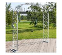 Pergolato in metallo for giardino, resistente supporto piante rampicanti da esterno, rose e fiori, supporto decorativo for piante floreali.(White,2.2x2.3x0.4m)