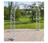 Pergolato in metallo for giardino, resistente supporto piante rampicanti da esterno, rose e fiori, supporto decorativo for piante floreali.(White,3x2.3x0.4m)