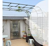 Pergolato per rose in metallo, resistente alle intemperie, arco semi-laterale per piante rampicanti, robusto padiglione da giardino per interni ed esterni, prato, matrimoni