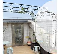 Pergolato per rose in metallo, resistente alle intemperie, arco semi-laterale per piante rampicanti, robusto padiglione da giardino per interni ed esterni, prato, matrimoni