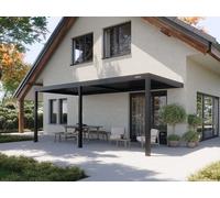 PERGOLUX Pergola 4 Bioclimatica 3x6m, Manuale, Addossata, Nero