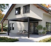 PERGOLUX Pergola 4 Bioclimatica 4x4m, Manuale, Addossata, Nero
