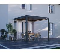PERGOLUX Pergola 4 Pro Bioclimatica 3x3m, Motorizzata, Addossata, Nero