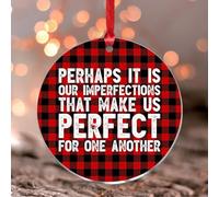 Perhaps It Is Our Imperfections That Make Us Perfect Hanging Ornaments Round Christmas Tree Ornament Keepsake Acrylic Christmas Ball for Holiday Christmas Tree Party Decorations