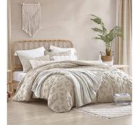 Peri Home Set copripiumino e federe, 100% cotone, 3 pezzi, in ciniglia di lino, motivo leopardato, per letto king size