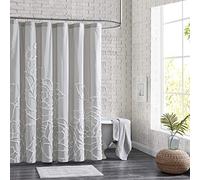 Peri Home Tenda da doccia in 100% cotone per bagno, 182,9 x 183,9 cm, in ciniglia grigia