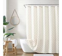 Peri Home Tenda da doccia in tessuto 100% cotone per bagno, 182,9 x 182,9 cm, garza stampata multi blocco