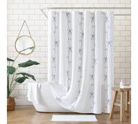 Peri Home Tenda da doccia in tessuto 100% cotone per bagno, 182,9 x 183,9 cm, fiocchi blu Sasha