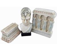 Pericles busto statista, oratore e generale di Atene più Cariatidi e Partenone scultura