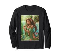Peridot Forest Fairy Elfen Girl Flauto ali di farfalla Maglia a Manica