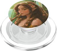 Peridot Forest Fairy Elfen Girl Flauto ali di farfalla PopSockets PopGrip per MagSafe