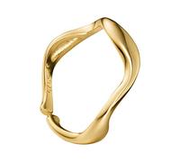 PERIMADE Anello a fascia aperta placcato oro, delicato argento Sterling 925, anello ondulato, regolabile, con striscia di mobius attorcigliata, anello impilabile, ipoallergenico, alla moda, regalo di