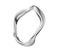 PERIMADE Anello a fascia aperta placcato oro, delicato argento Sterling 925, anello ondulato, regolabile, con striscia di mobius attorcigliata, anello impilabile, ipoallergenico, alla moda, regalo di