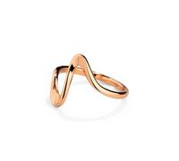 PERIMADE Anello a fascia impilabile con onde oceaniche da donna, placcato oro 18 carati, impilabile, ipoallergenico, in argento Sterling 925, non si ossida, regalo di compleanno, migliore amico