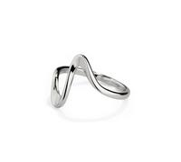 PERIMADE Anello a fascia impilabile con onde oceaniche da donna, placcato oro 18 carati, impilabile, ipoallergenico, in argento Sterling 925, non si ossida, regalo di compleanno, migliore amico