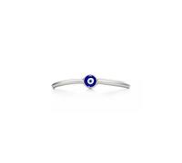 PERIMADE Anello a fascia malocchio placcato oro, in argento Sterling 925 massiccio smaltato turco con occhio blu, anello a fascia impilabile per donne, ipoallergenico minimalista, anello impilabile