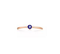 PERIMADE Anello a fascia malocchio placcato oro, in argento Sterling 925 massiccio smaltato turco con occhio blu, anello a fascia impilabile per donne, ipoallergenico minimalista, anello impilabile