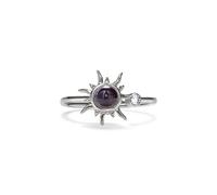 PERIMADE Anello con proiezione di foto del sole, in argento Sterling 925, con scritta personalizzata e amore in 100 lingue con zirconia cubica, anello commemorativo per donne, compleanno, anniversario