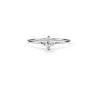 PERIMADE Anello da donna in argento Sterling 925 a forma di quadrifoglio, placcato in oro 18 carati, con zirconia cubica, ipoallergenico, impilabile, non si ossida, idea regalo, Argento sterling