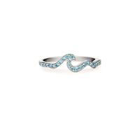 PERIMADE Anello da donna, placcato oro, a forma di onda oceanica, ipoallergenico, in argento Sterling 925, con zirconia cubica multicolore, alla moda, non si ossida, regalo di compleanno o amicizia