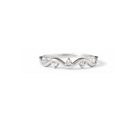 PERIMADE Anello da spiaggia impilabile placcato oro con onde oceaniche e marine, da donna, con zirconia cubica, ipoallergenico, in argento Sterling 925, impilabile, alla moda, per amicizia, regalo di