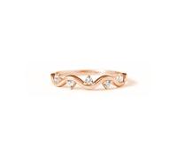PERIMADE Anello da spiaggia impilabile placcato oro con onde oceaniche e marine, da donna, con zirconia cubica, ipoallergenico, in argento Sterling 925, impilabile, alla moda, per amicizia, regalo di