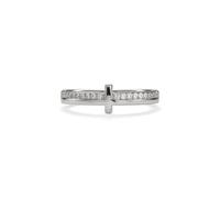 PERIMADE Anello impilabile a forma di croce in argento Sterling 925, con zirconia cubica, classico pavé eternity, placcato in oro, con diamante simulato, impilabile, alla moda, regalo di compleanno o