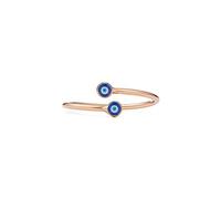 PERIMADE - Anello in argento sterling 925 placcato oro con design malocchio, anello occhio turco blu, doppio per donna, gioielli portafortuna, regalo di compleanno, mamma, figlia, migliore amica