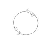 PERIMADE Bracciale con charm a tulipano in argento Sterling 925 placcato oro con zirconia cubica opale, bracciale floreale in zirconia cubica, regalo per anniversario, compleanno, amicizia, gioielli