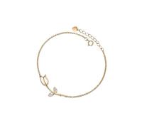 PERIMADE Braccialetto con ciondolo a forma di tulipano in argento Sterling 925 placcato oro con zirconia cubica, regalo per anniversario, compleanno, amicizia, regalo per donne, madri, mogli, figlie