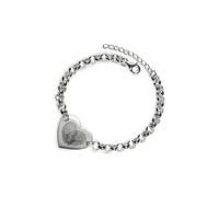 PERIMADE Braccialetto con cuore con impronte digitali personalizzato, braccialetto con testo scritto a mano effettivo, in argento Sterling 925, regalo commemorativo per mamma, migliore amica, No