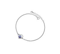 PERIMADE Braccialetto con proiezione di immagini personalizzate con cuore in zirconia cubica, gioiello commemorativo con testo personalizzato e amore in 100 lingue, delicato gioiello in argento