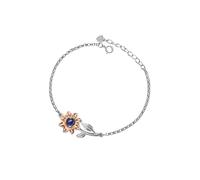 PERIMADE Braccialetto con proiezione fotografica personalizzata con immagine all'interno, con testo personalizzato e amore in 100 lingue con ciondolo a forma di girasole, in argento Sterling 925