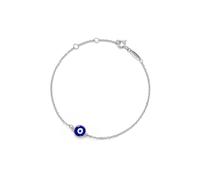 PERIMADE Braccialetto da donna in argento Sterling 925, con ciondolo a forma di occhio di Nazar blu turco, placcato oro 18 carati, ipoallergenico, non si ossida, regalo per anniversario e compleanno