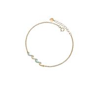 PERIMADE Braccialetto da donna placcato oro con zirconia cubica, ipoallergenico, in argento Sterling 925, regolabile, multicolore, con ciondolo a forma di onda dell'oceano, regalo alla moda, One Size