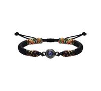 PERIMADE Braccialetto fotografico personalizzato con immagine all'interno, testo personalizzato e amore in 100 lingue, braccialetto di proiezione personalizzato con foto in corda intrecciata, gioiello