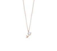 PERIMADE Collana a tulipano opale placcata oro 18 K da donna, delicato ciondolo a forma di piccolo fiore, ipoallergenico, in argento Sterling 925, gioiello floreale per mamma, migliore amica, regalo