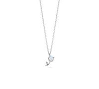 PERIMADE Collana a tulipano opale placcata oro 18 K da donna, delicato ciondolo a forma di piccolo fiore, ipoallergenico, in argento Sterling 925, gioiello floreale per mamma, migliore amica, regalo