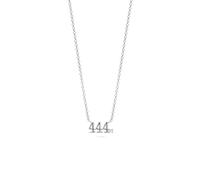 PERIMADE Collana con ciondolo a forma di angelo placcato con scritta in lingua inglese "Dio e numero numerico fortunato", da donna, ipoallergenico, in argento Sterling 925, minimalista, regalo di