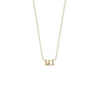 PERIMADE Collana con ciondolo a forma di angelo placcato con scritta in lingua inglese "Dio e numero numerico fortunato", da donna, ipoallergenico, in argento Sterling 925, minimalista, regalo di