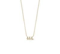 PERIMADE Collana con ciondolo a forma di angelo placcato con scritta in lingua inglese "Dio e numero numerico fortunato", da donna, ipoallergenico, in argento Sterling 925, minimalista, regalo di