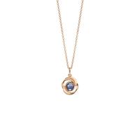 PERIMADE Collana con ciondolo a forma di fiore di rosa, in argento Sterling 925, con proiezione di immagini personalizzate, gioiello commemorativo per compleanno, da donna, oro rosa, Argento sterling