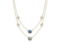 PERIMADE Collana con doppia proiezione fotografica, ciondolo a cerchio con immagine personalizzata, testo personalizzato e amore in 100 lingue a strati con zirconia cubica, regalo commemorativo