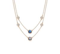 PERIMADE Collana con doppia proiezione fotografica, ciondolo a cerchio con immagine personalizzata, testo personalizzato e amore in 100 lingue a strati con zirconia cubica, regalo commemorativo