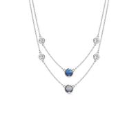 PERIMADE Collana con doppia proiezione fotografica, ciondolo a cerchio con immagine personalizzata, testo personalizzato e amore in 100 lingue a strati con zirconia cubica, regalo commemorativo